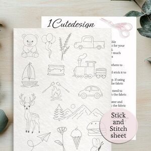 Kids' embroidery patterns stick and stitch patterns
